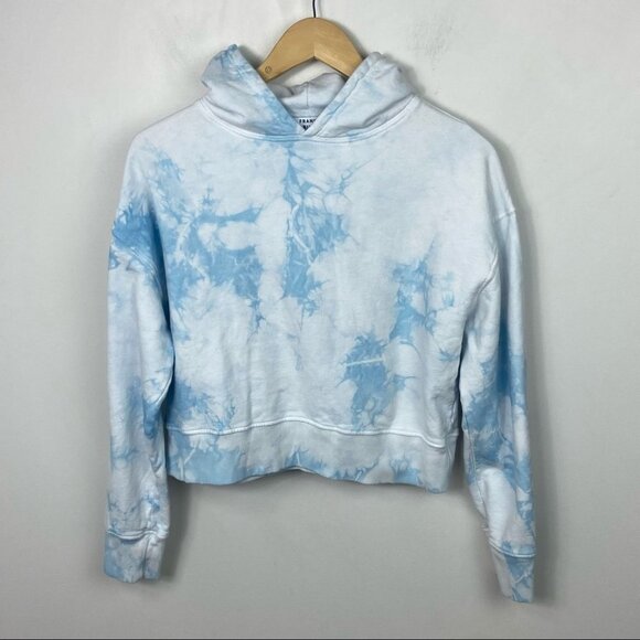 Frankies Bikinis Burl Sweatshirt Baby Blue Tie Dye Hoodie Size Medium Hood Boho - Picture 10 of 10
